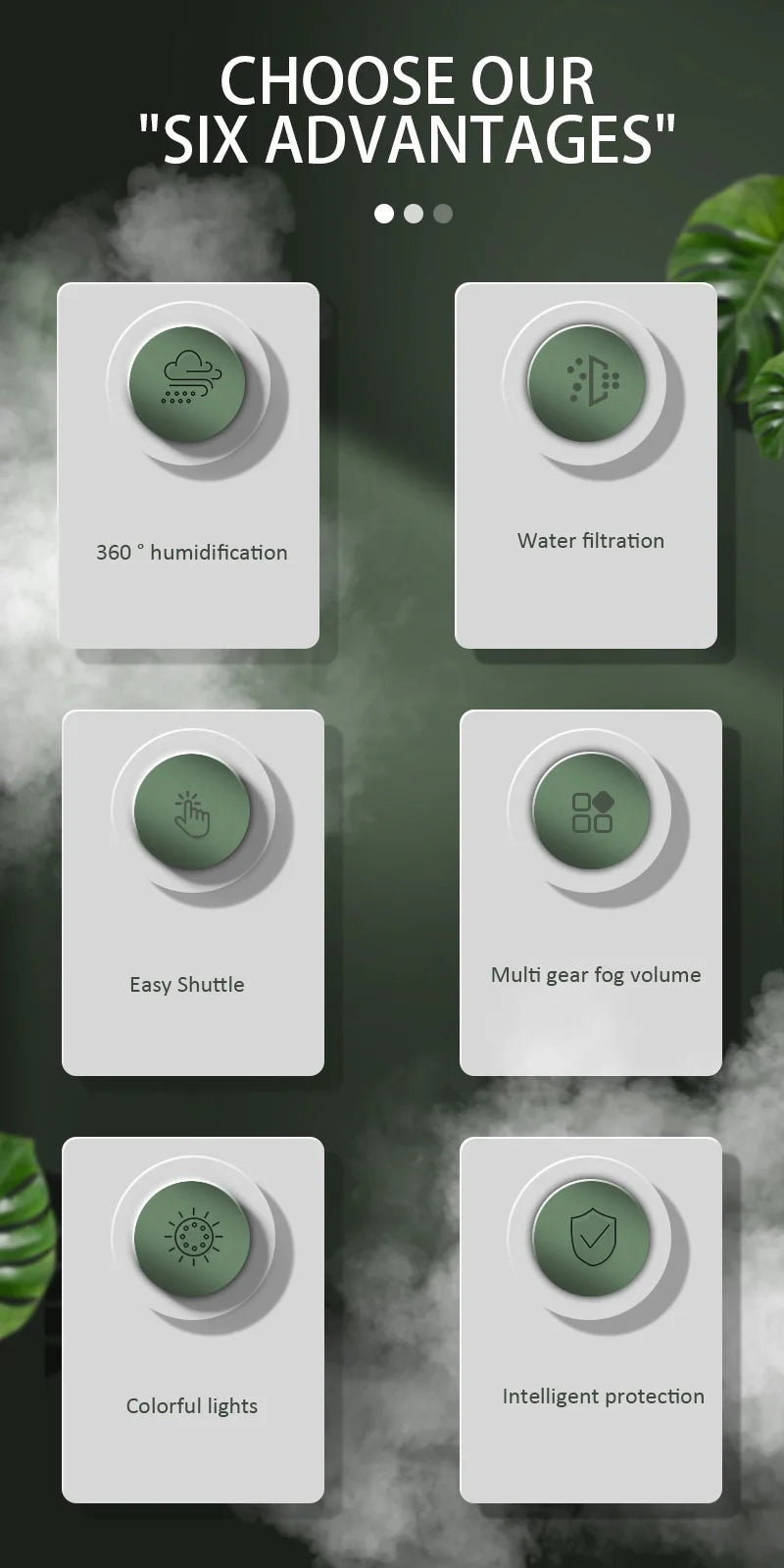 3L Ultrasonic Air Cool Mist USB Aromatic Humidifier with Night Light and 3 Nozzles