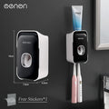 Wall Mounted Automatic Toothpaste Squeezer Dispenser & Toothbrush Holder