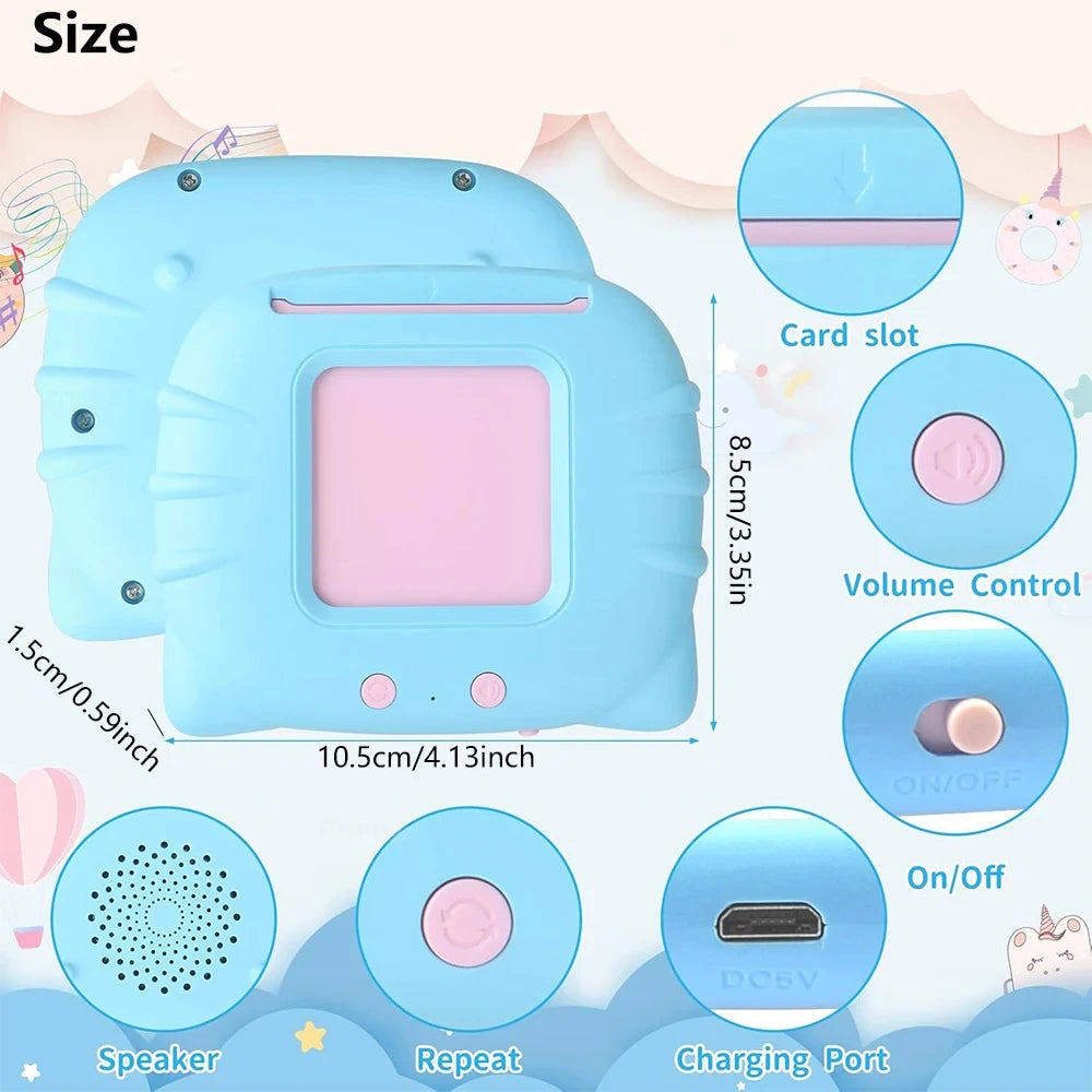 Early Education Flash Card Learning Toys Talking Flashcards for Kids Preschool English Electronic Audio Book Machine