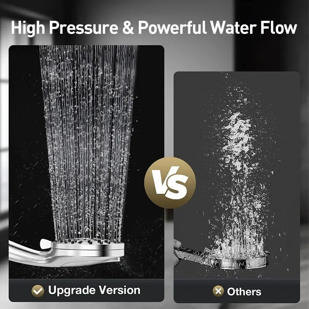 Handheld Shower Head with High Pressure 10 Modes with 59" Stainless Steel Hose and Adjustable Holder
