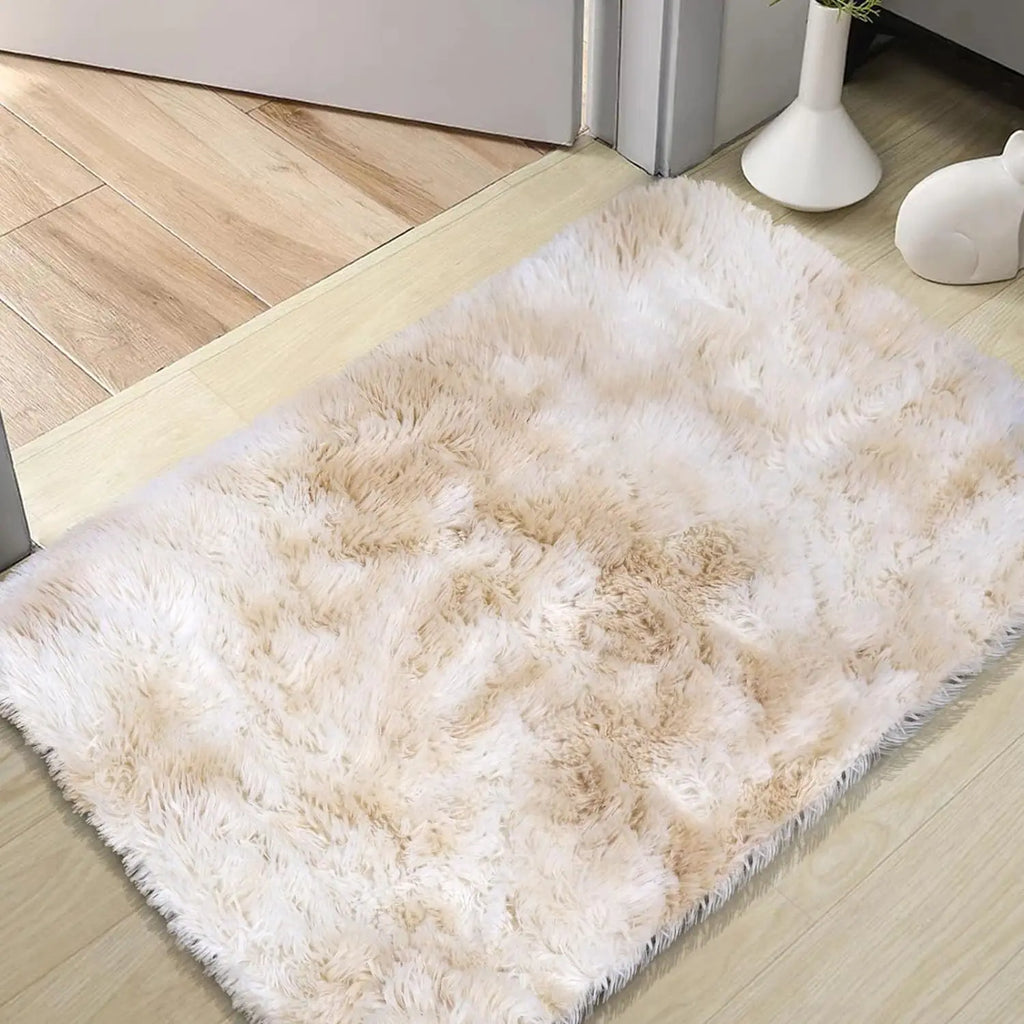 Silk Wool Rugs Multi-Room Tie-Dye Non-Slip Washable Carpet Mats
