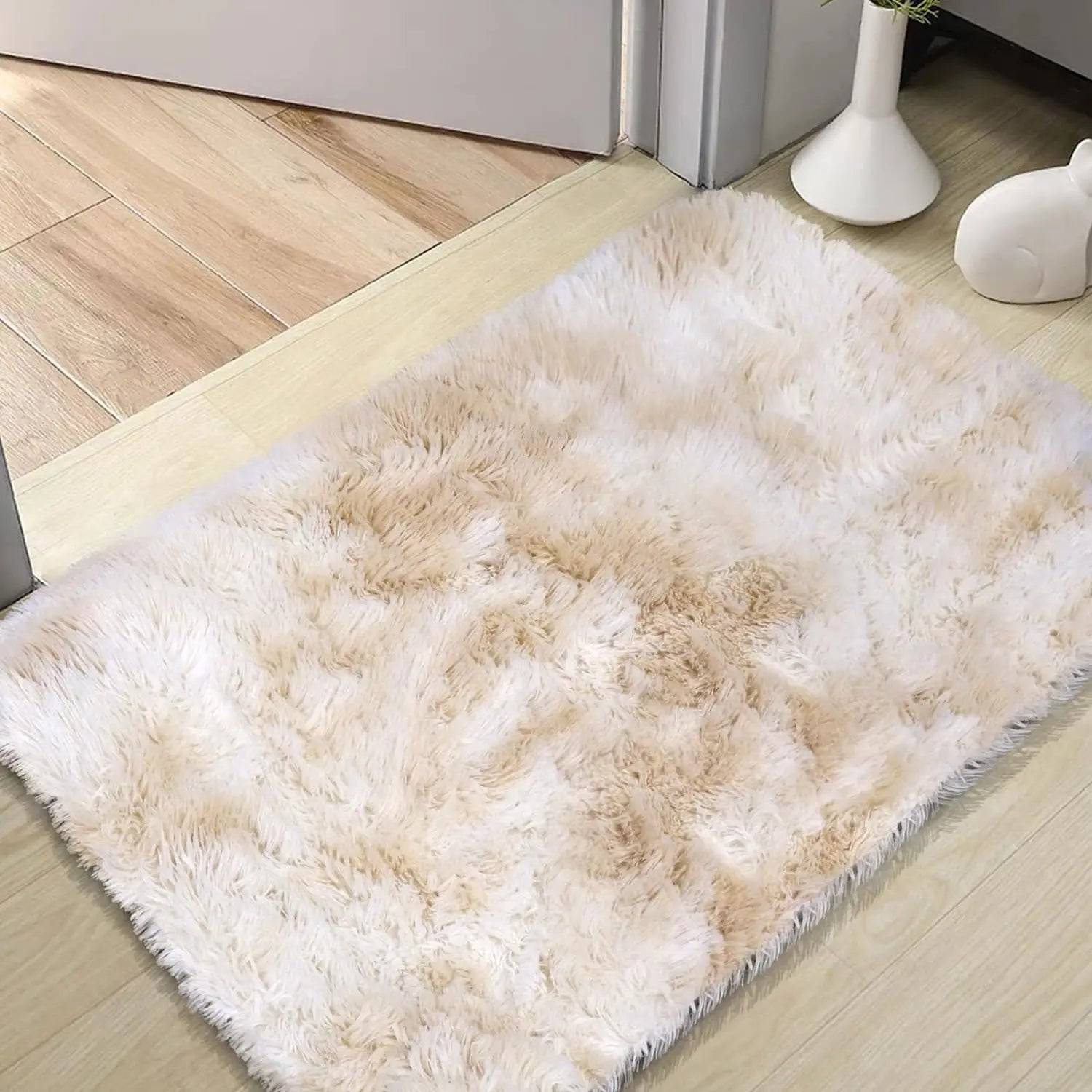 Silk Wool Rugs Multi-Room Tie-Dye Non-Slip Washable Carpet Mats