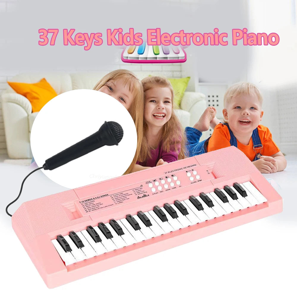 37 Keys Kids Musical Electronic Piano Organ Keyboard with Microphone And an Educational Toy