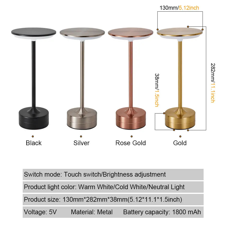 LED Touch Sensor Table Lamp & Night Light & USB Rechargeable