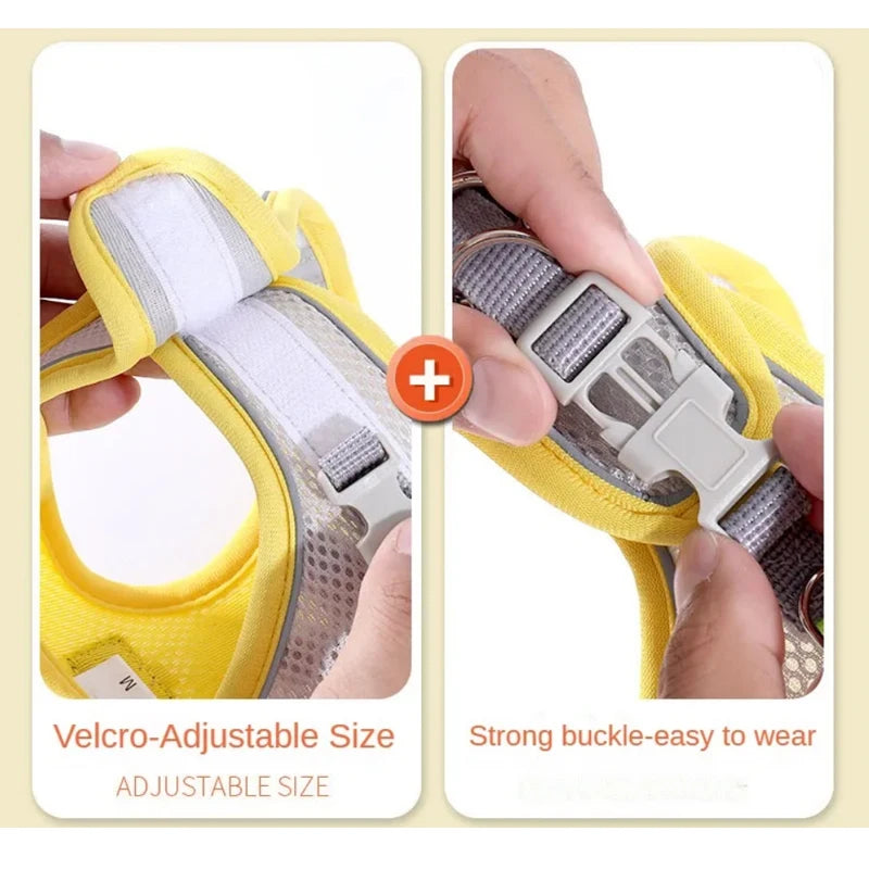 Adjustable Breathable Reflective Pet Harness Vest Chest Rope Set