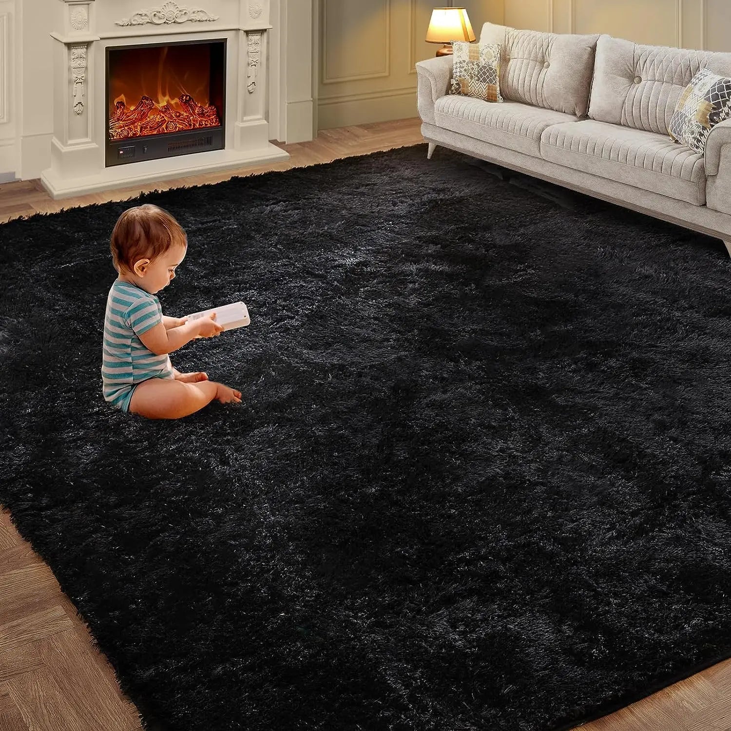 Tie-Dye Plush Carpet Non-Slip Multi-Room Decoration Soft Fluffy Home Mat