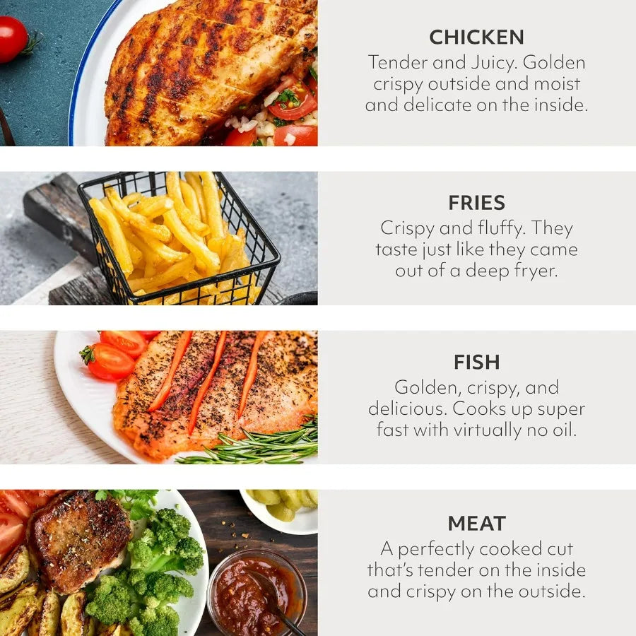 KITCHEN ESSENTIALS 5-in-1 Compact 8-Quart Basket Air Fryer with Window for Easy Viewing Digital Touchscreen Display with 10-Presets
