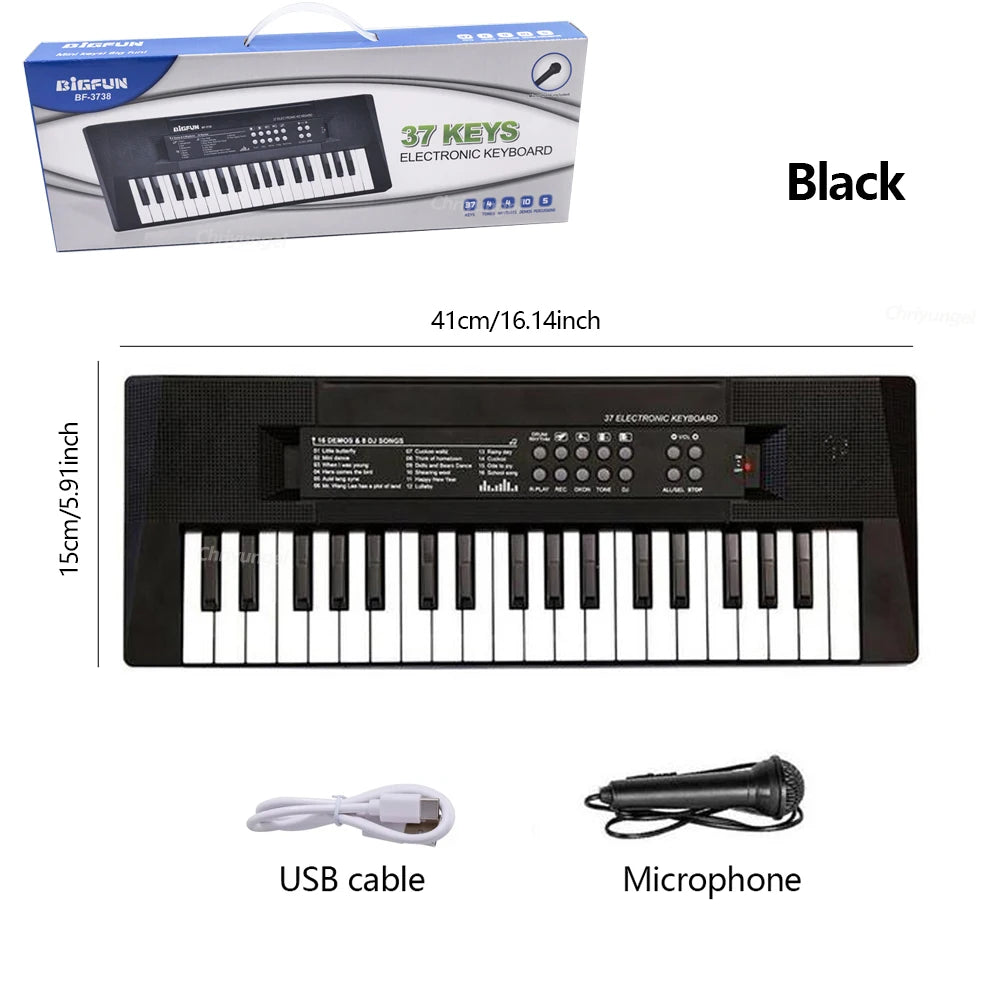 37 Keys Kids Musical Electronic Piano Organ Keyboard with Microphone And an Educational Toy