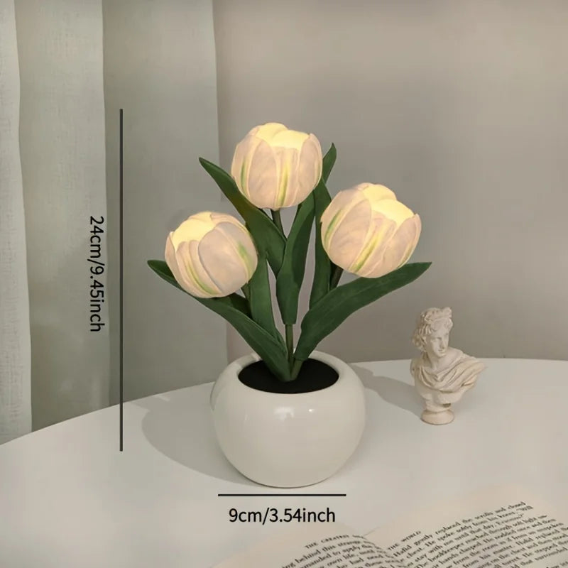 1 PC Tulip LED Night Light, Stimulated Atmosphere Bouquet Light.