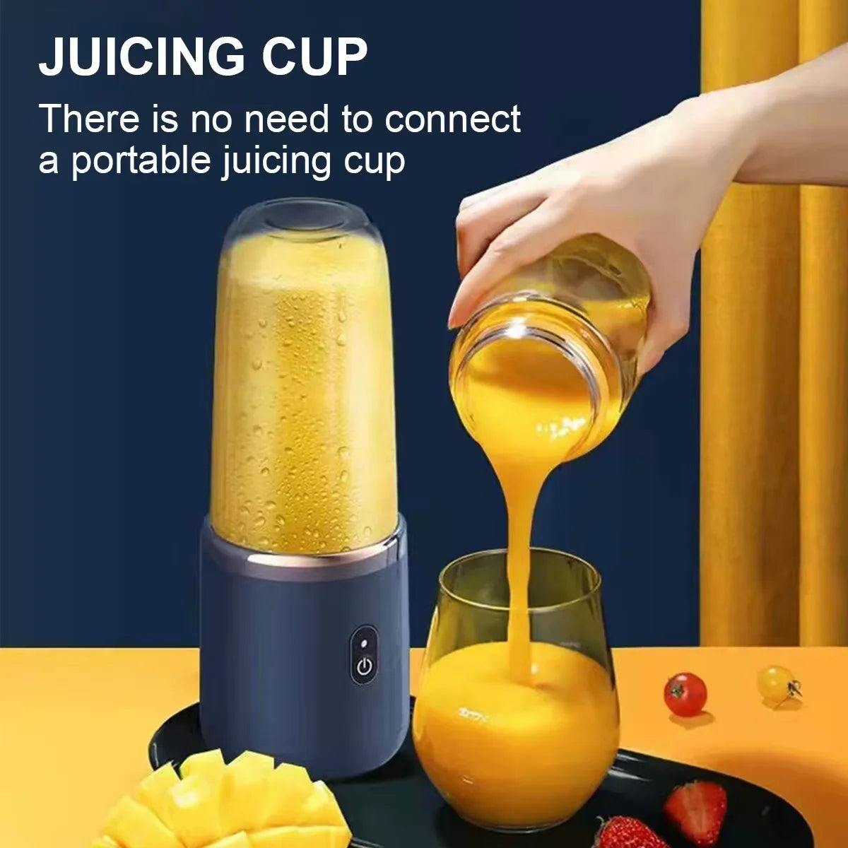 Portable USB Personal Mini Juicer Handheld Cup, Travel Blender Single Or Double Cup for Assorted Beverages