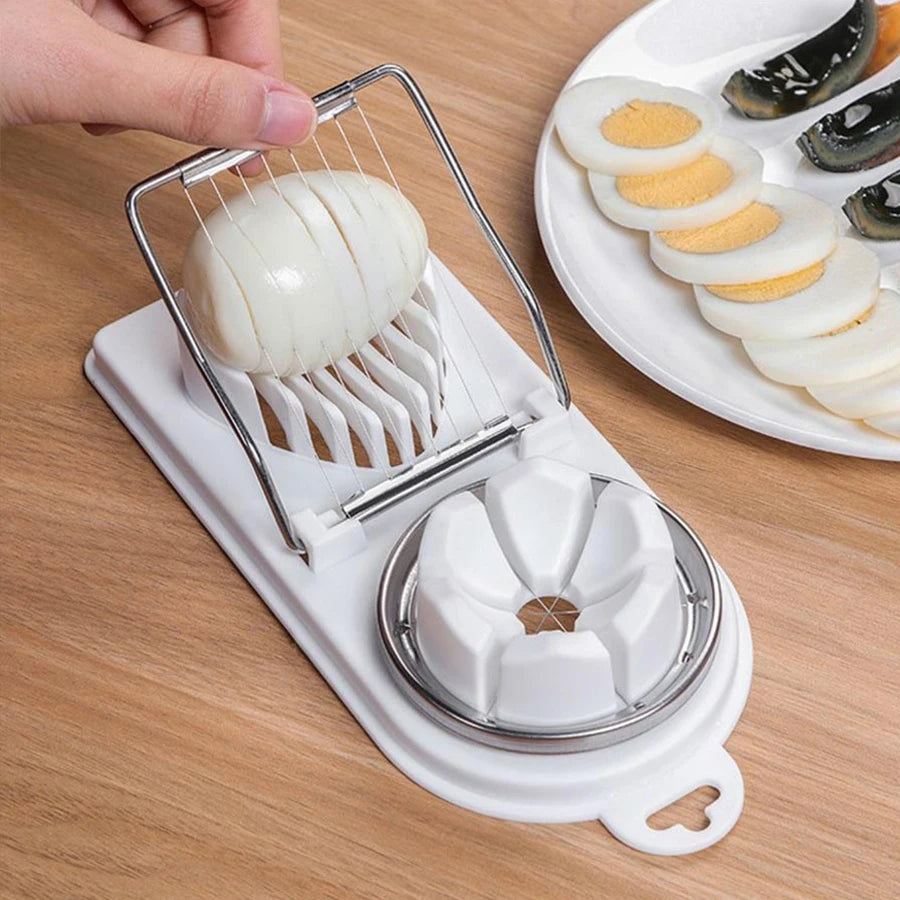 Multifunctional PP Base 2-in-1 Stainless Steel Wire Egg Cutter