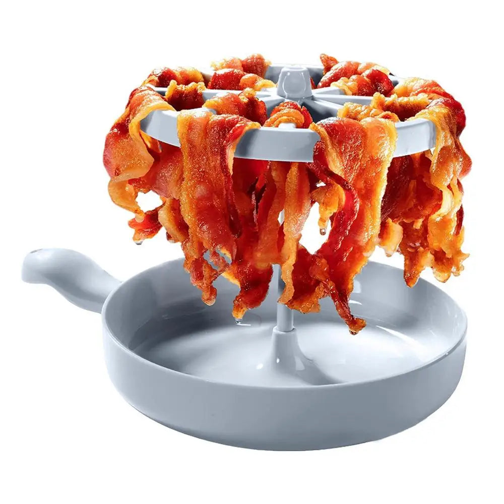 Microwave Bacon Cooker Dish With Bacon Grease Catcher Tray