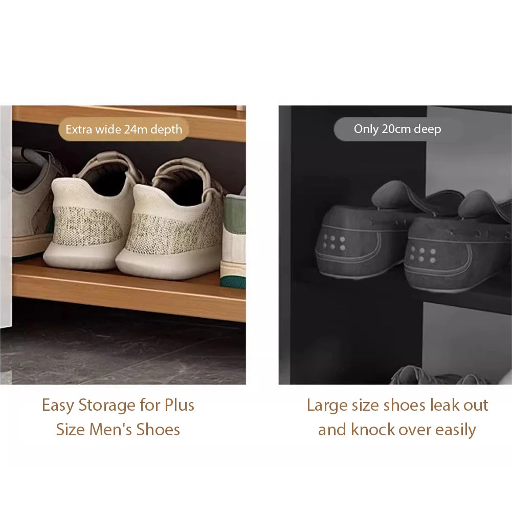 6-Tier Simple Shoe Wooden Cabinet Organizer With Storage Shelves
