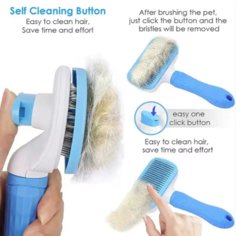 Self Cleaning Pet Brush Comb For Pet Hair Removal And Grooming Tool Pet Accessory