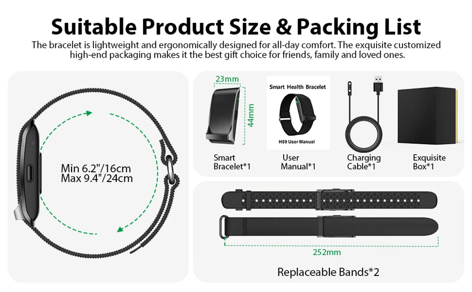 Sport Fitness Tracker Smart Bracelet Heart Rate Blood Pressure Monitor & Smartwatch Band