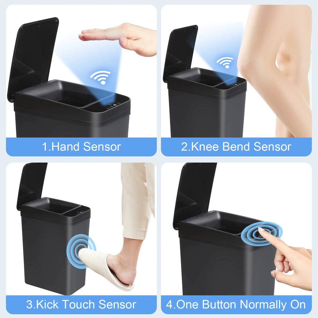 2 Pack 12L  Automatic Multi-Room Hand Sensor Trash Cans