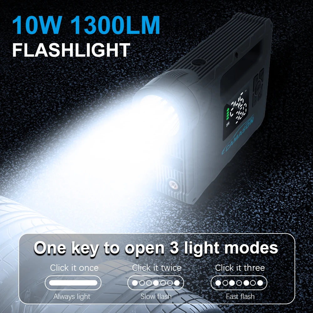 5 in 1 Car Jump Starter with air Compressor and Portable Flashlight Starting Device Power Bank Battery Automotive Booster start