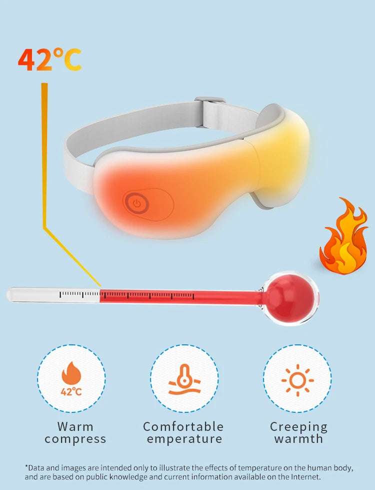 Folding Eye Massager Eye Mask with Heat and Bluetooth Music Airbag