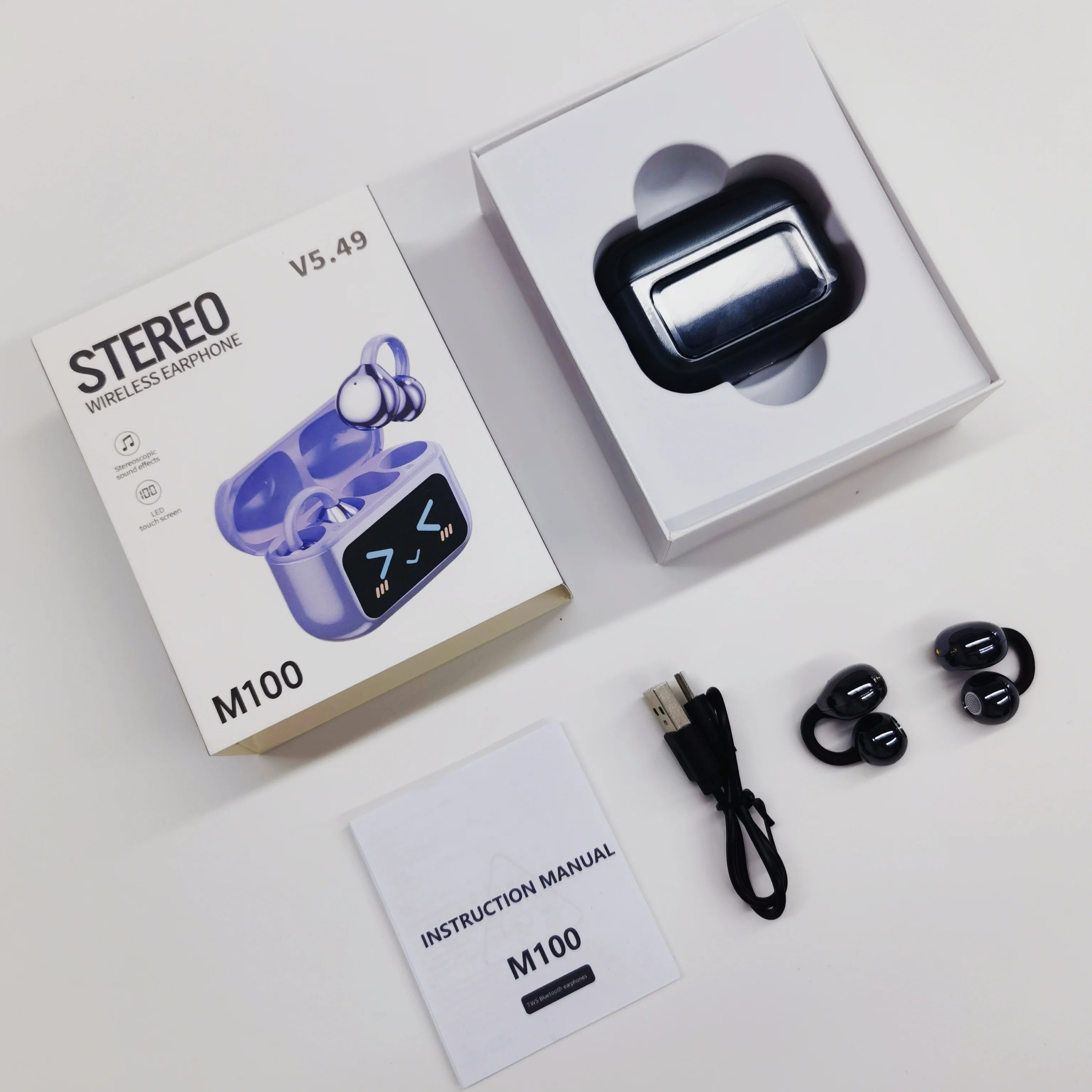 Touch Screen Wireless Bluetooth Earphone 144 Languages Real-Time Translation Headphones HiFi Audio Earbuds