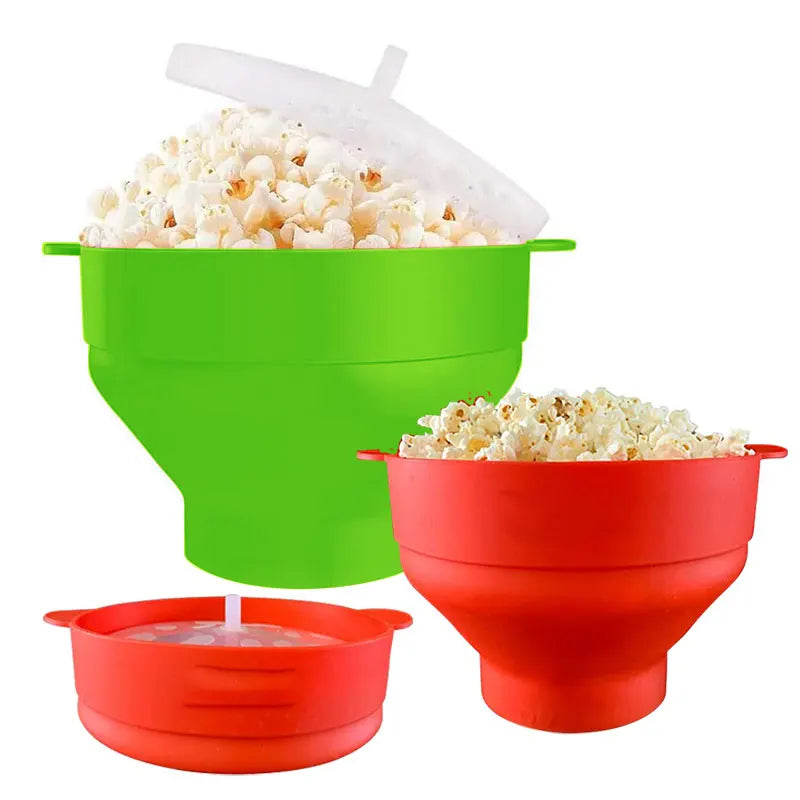 Silicone Microwave Popcorn Popper with Bowl and Lid Dishwasher Safe