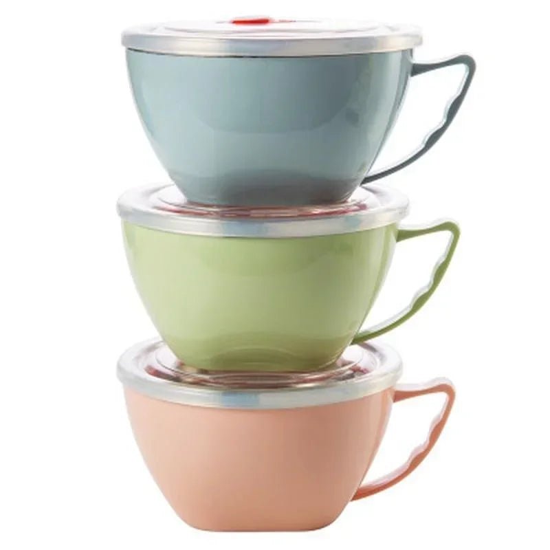 Anti-Scalding Stainless Steel Bowls with Handle and Solid Color Mixing Bowl - Lovies Kitchenwares