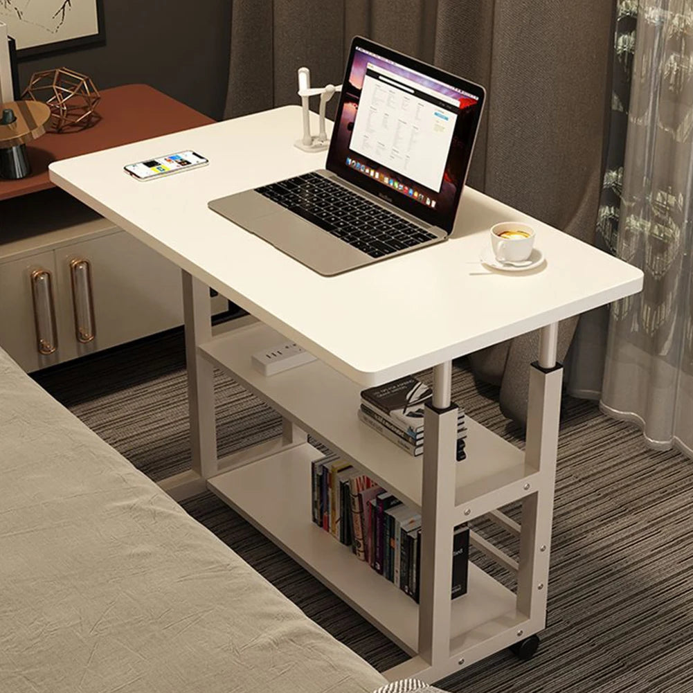 Height Adjustable Computer or Laptop Desk With Multi-Layer Storage