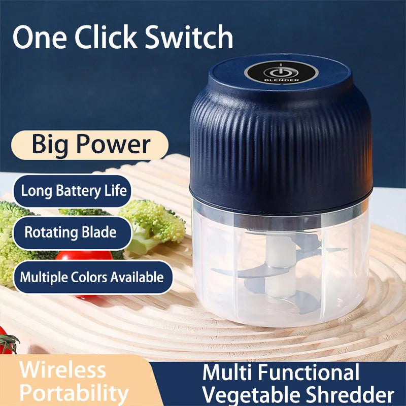 250ml Mini Wireless USB Rechargeable Electric Multi-Vegetable Chopper