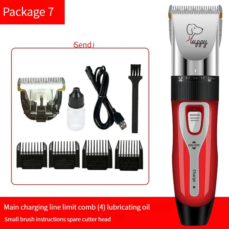 Electric Pet Hair Clipper and Hair Trimmer Set For Pet Grooming With an Electric Shaver Ceramic Blade with USB Charging
