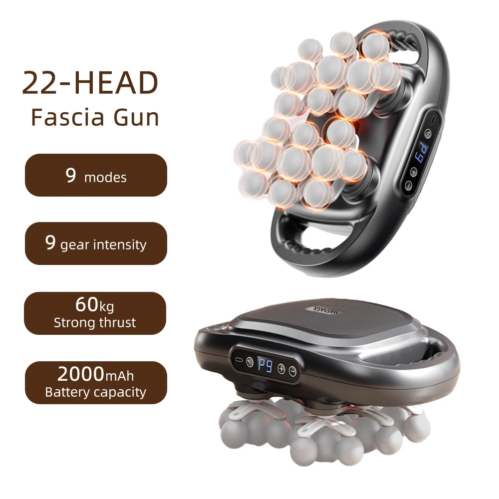 16-Head Fascia High-Frequency Vibration Body Massager For Back, Waist, Neck, and Shoulders