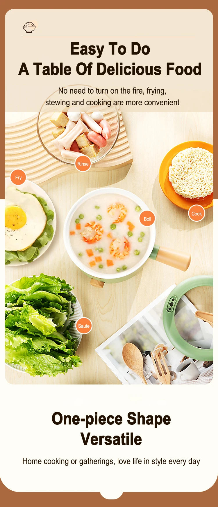 Electric Double Layer Hot Pot Cooker. Soup Heater Multifunctional Cooker