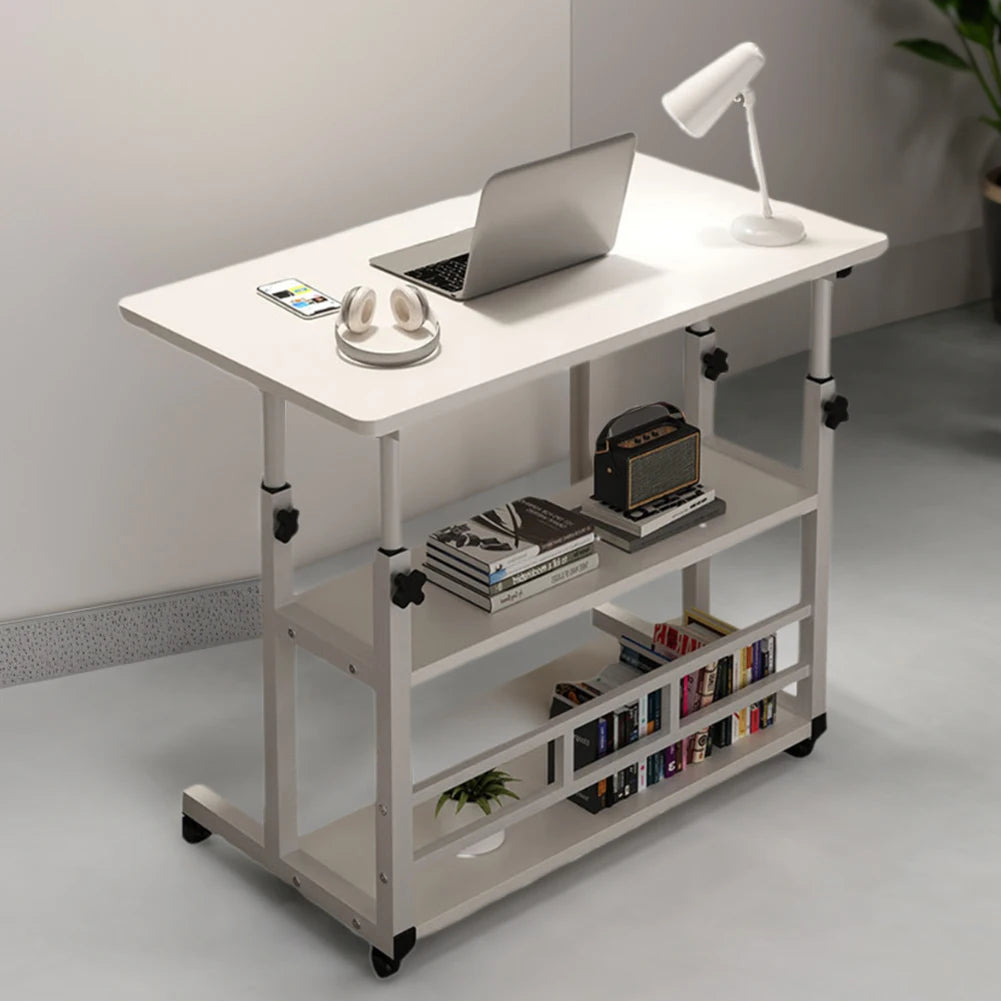 Height Adjustable Computer or Laptop Desk With Multi-Layer Storage