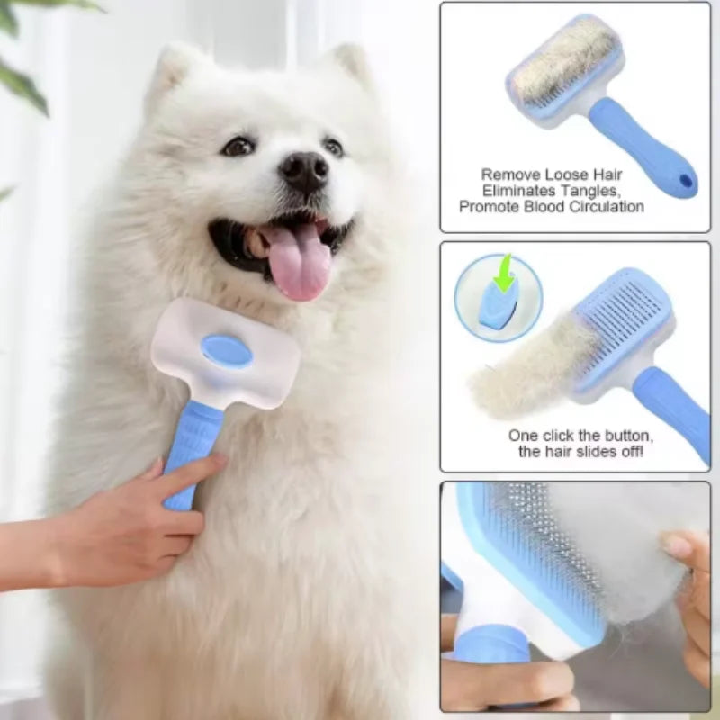 Self Cleaning Pet Brush Comb For Pet Hair Removal And Grooming Tool Pet Accessory