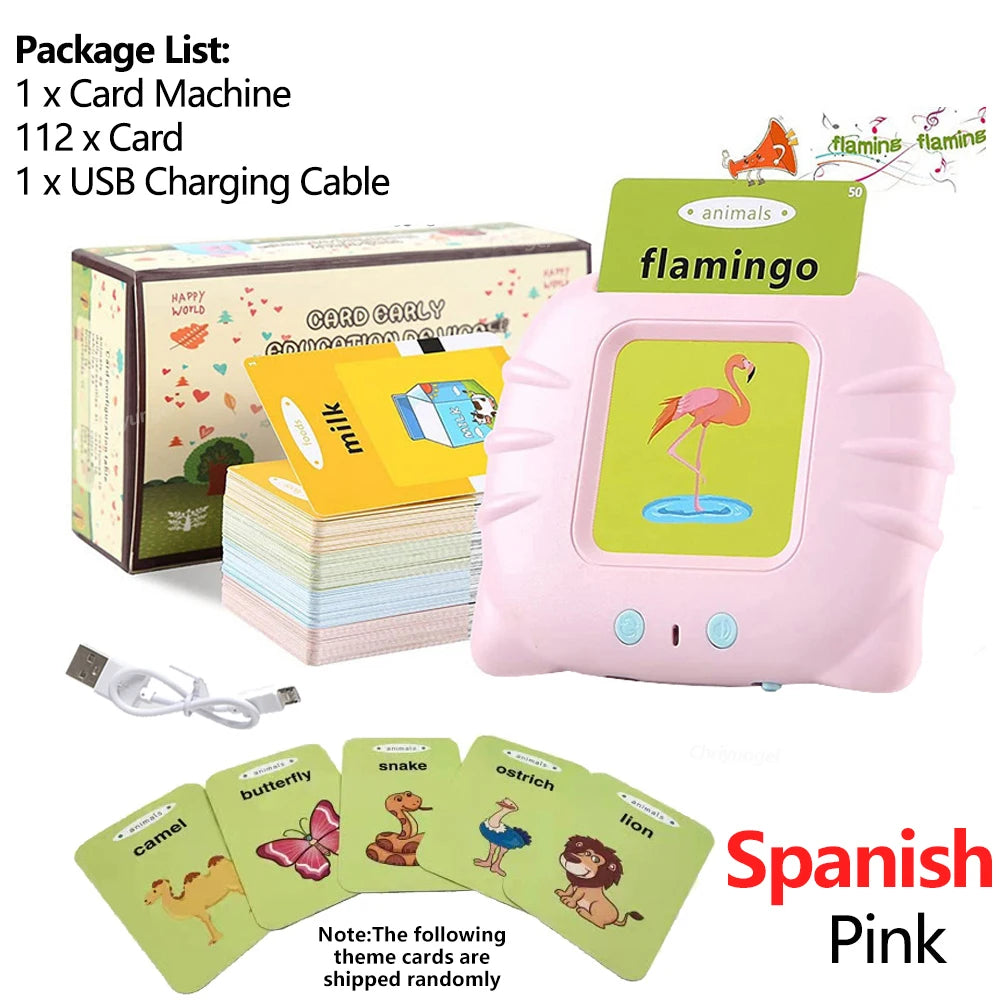 Early Education Flash Card Learning Toys Talking Flashcards for Kids Preschool English Electronic Audio Book Machine