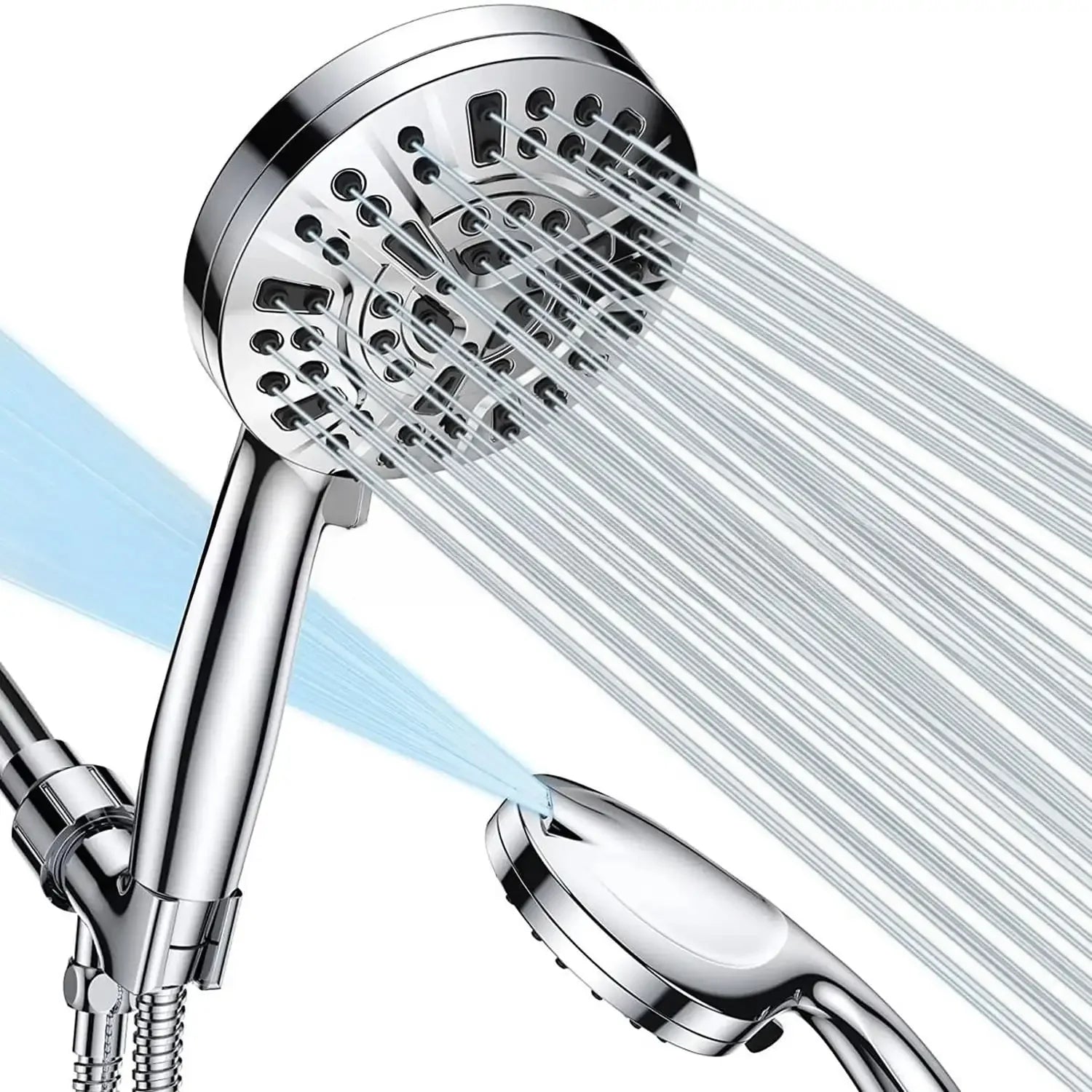 Handheld Shower Head with High Pressure 10 Modes with 59" Stainless Steel Hose and Adjustable Holder