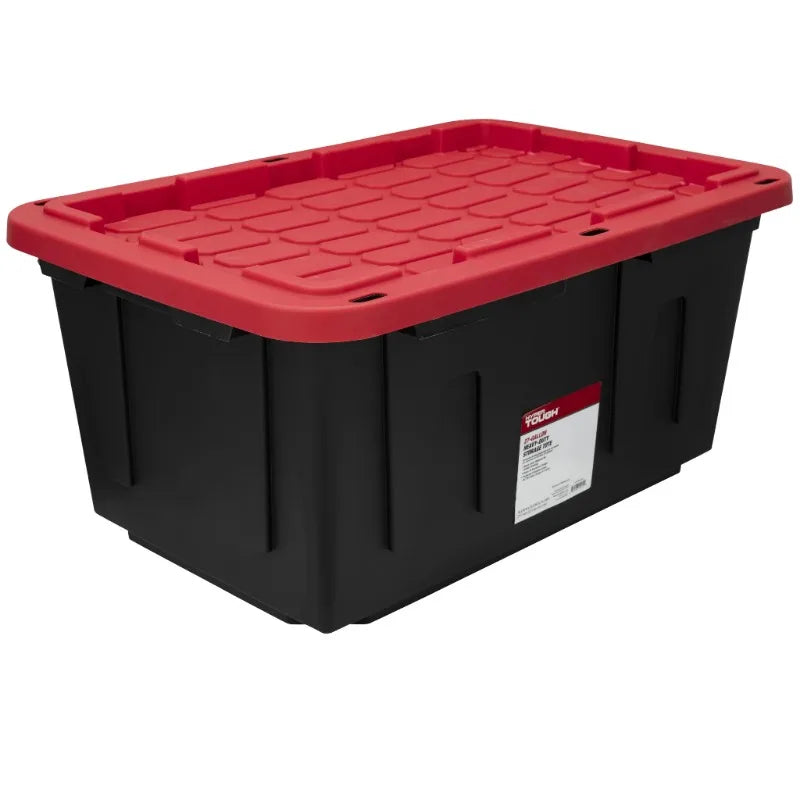 6 Pack Hyper Tough 27 Gallon Plastic Storage Container with Snap-On Lid