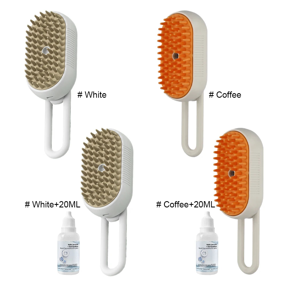 Electric 3-in-1 Pet Hair Spray and Massage Brush