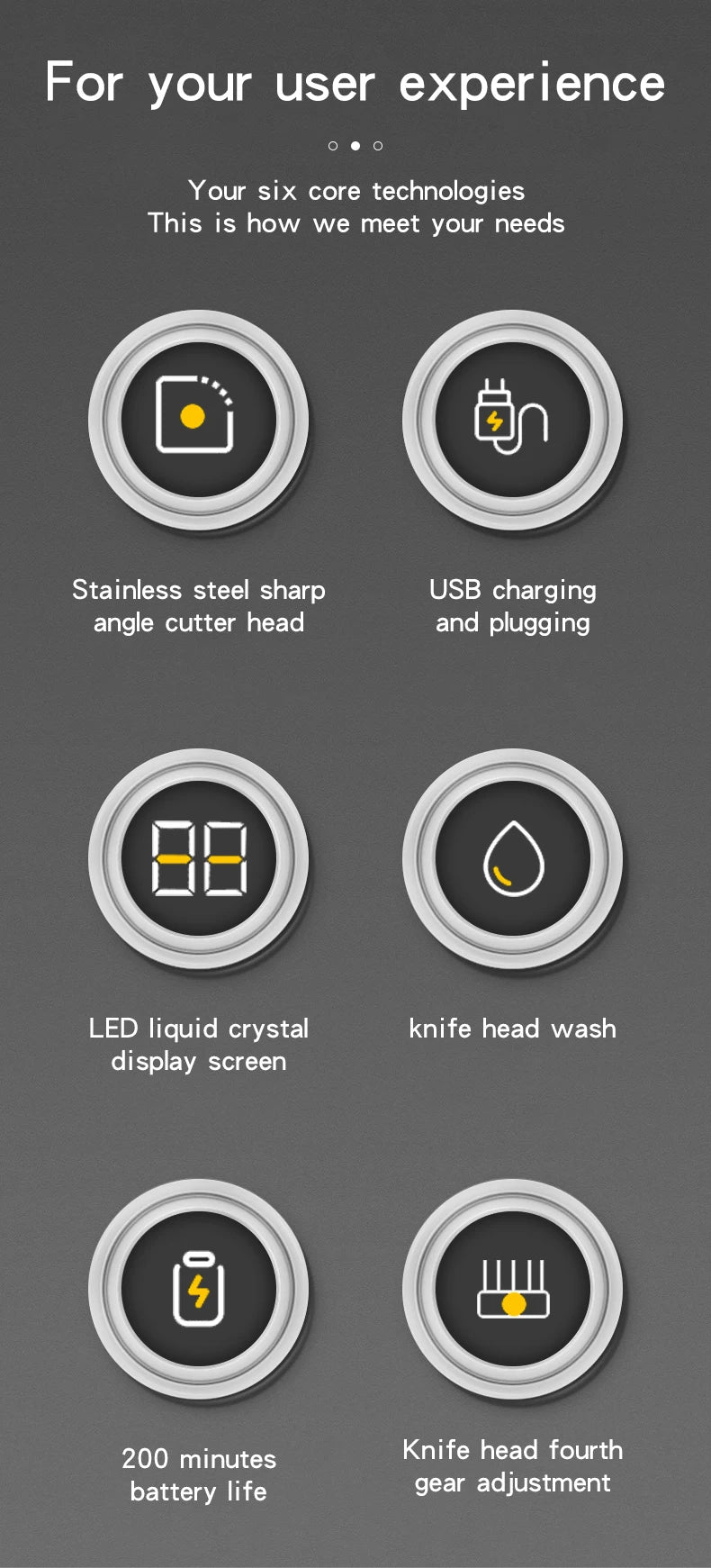 Electric Hair Clipper USB Rechargeable Cordless Beard Trimmer For Men With Electric Hair Clipper Trimming Tool