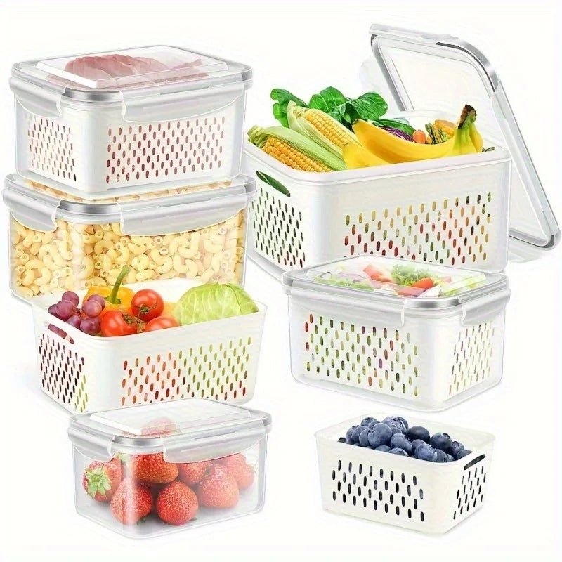 4pcs/Set Leak-Proof Food Storage Containers-Airtight, Stackable Meal Prep Boxes-Suitable for Fruits, Vegetables, Meat & Grains - Lovies Kitchenwares