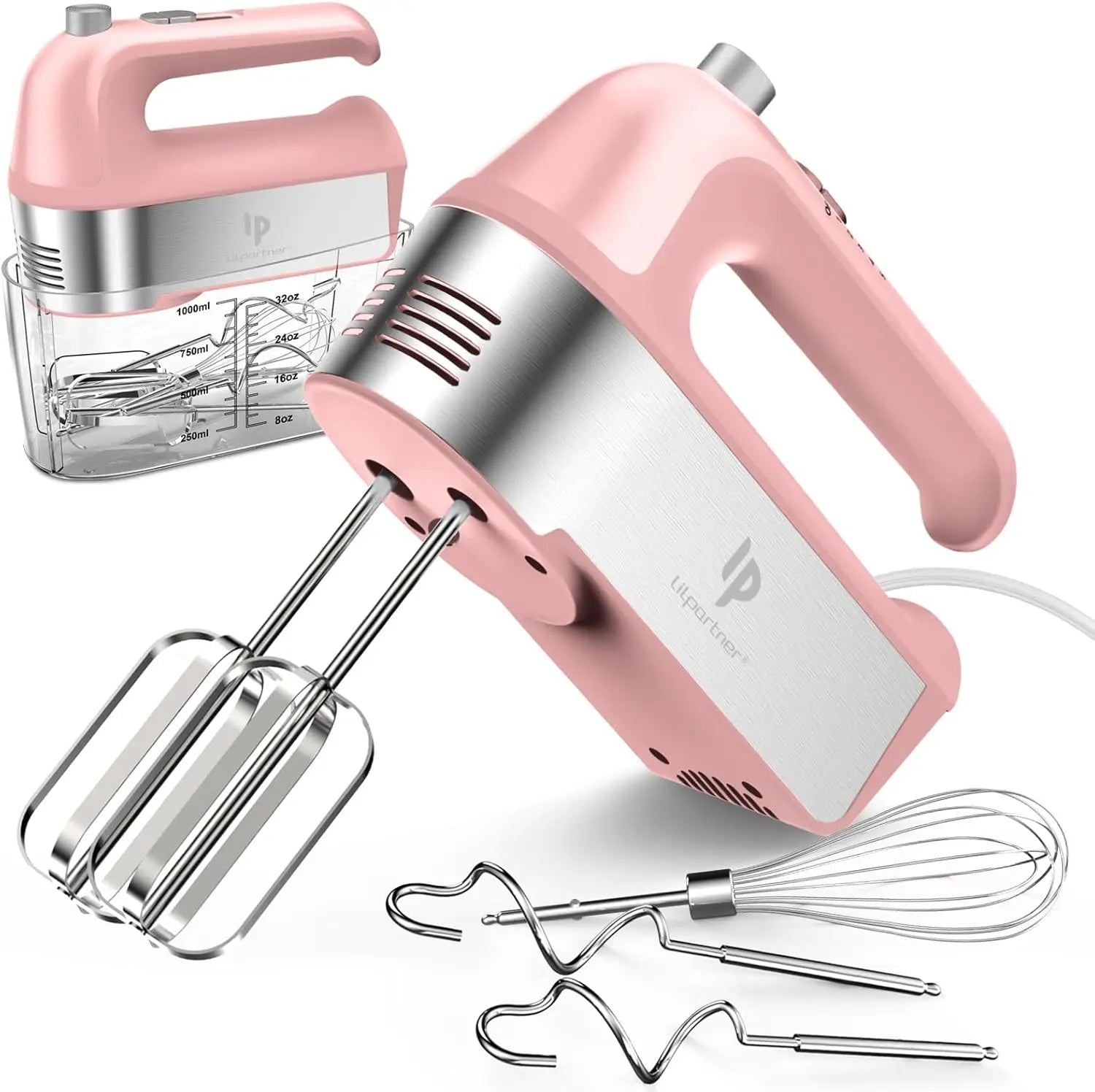 450W Electric Hand Mixer with Scale Cup, Turbo Boost & 5 Speeds