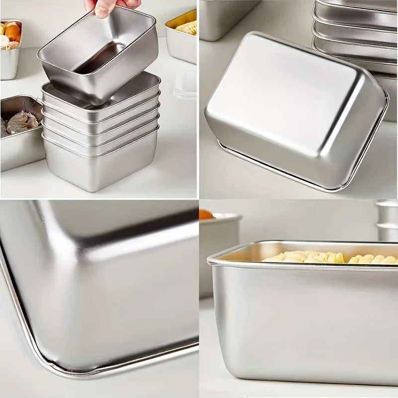 5pc Airtight Dishwasher Safe Stainless Steel Food Storage Containers Set