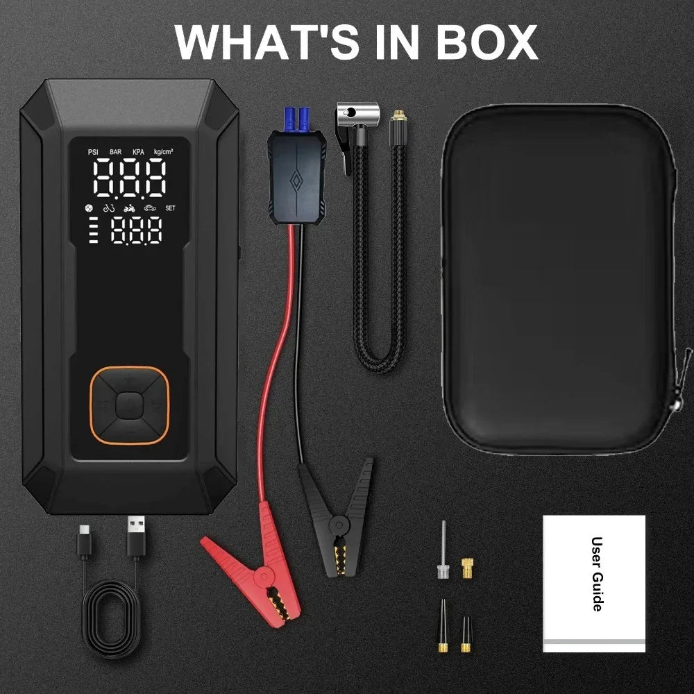 Car Jump Starter with Air Pump 4000A Jump Starter & 150PSI Air Compressor, Portable Auto Power Bank ,Tire Inflator, LED Light