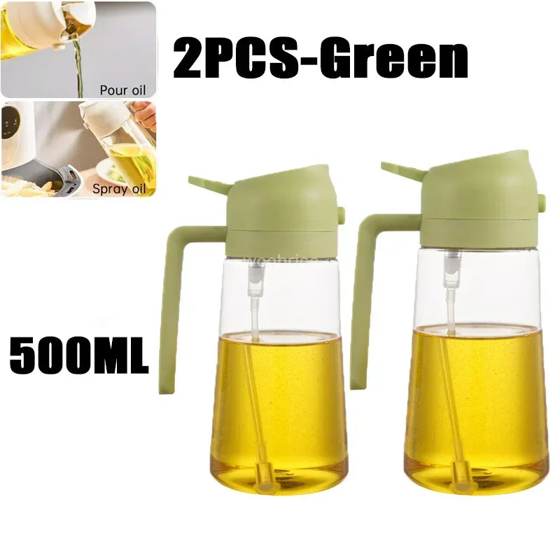 Oil Spray Dispenser Bottle for Pouring Cooking Oil with Automatic Lid Spice Shaker