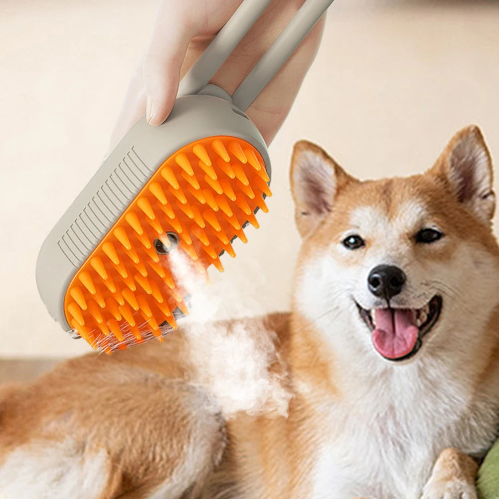 Electric 3-in-1 Pet Hair Spray and Massage Brush