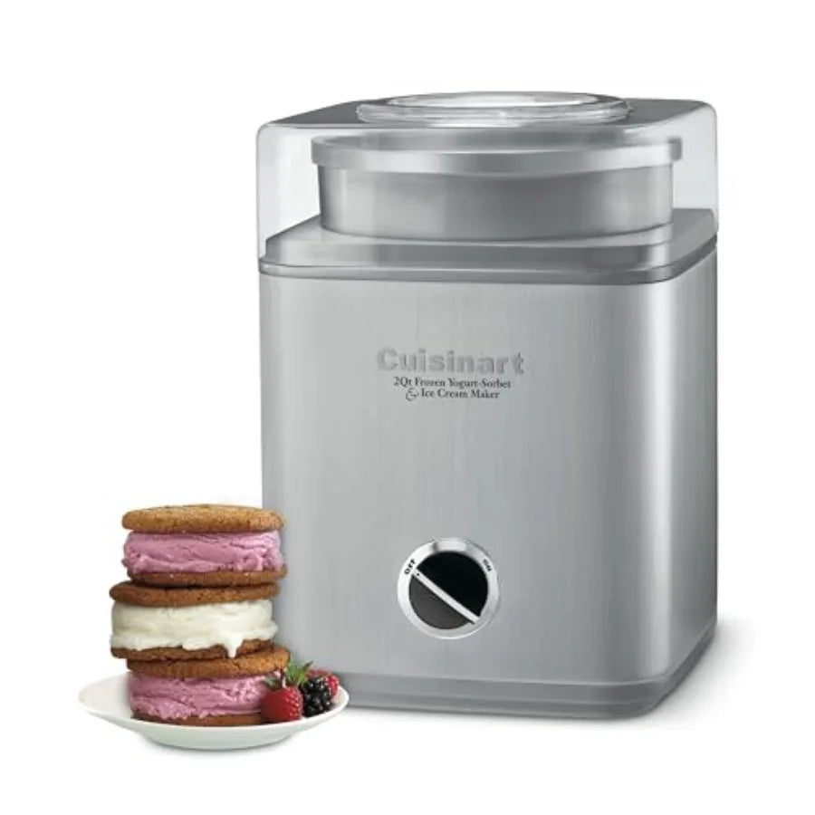 2-Quart Ice Cream, Sorbet, & Frozen Yogurt Maker with Silver Double-Insulated Freezer Bowl