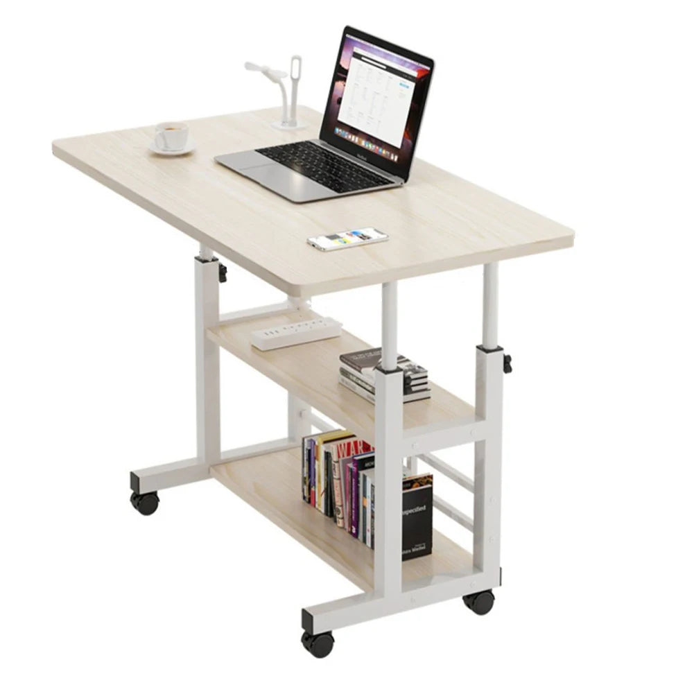 Height Adjustable Computer or Laptop Desk With Multi-Layer Storage