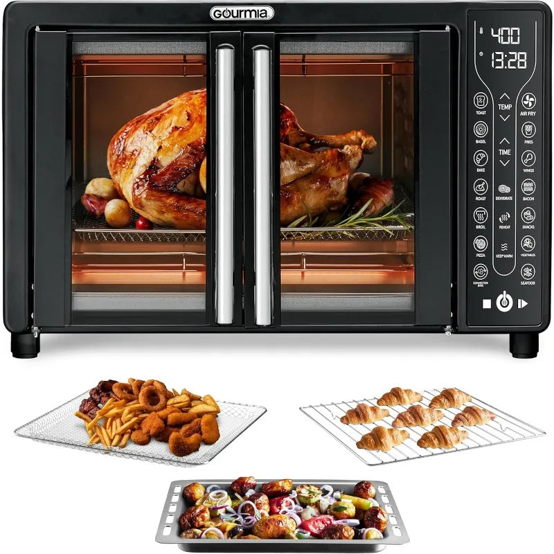 Toaster Oven Air Fryer Combo 17 cooking presets 1700W French door digital air fryer oven 24L capacity