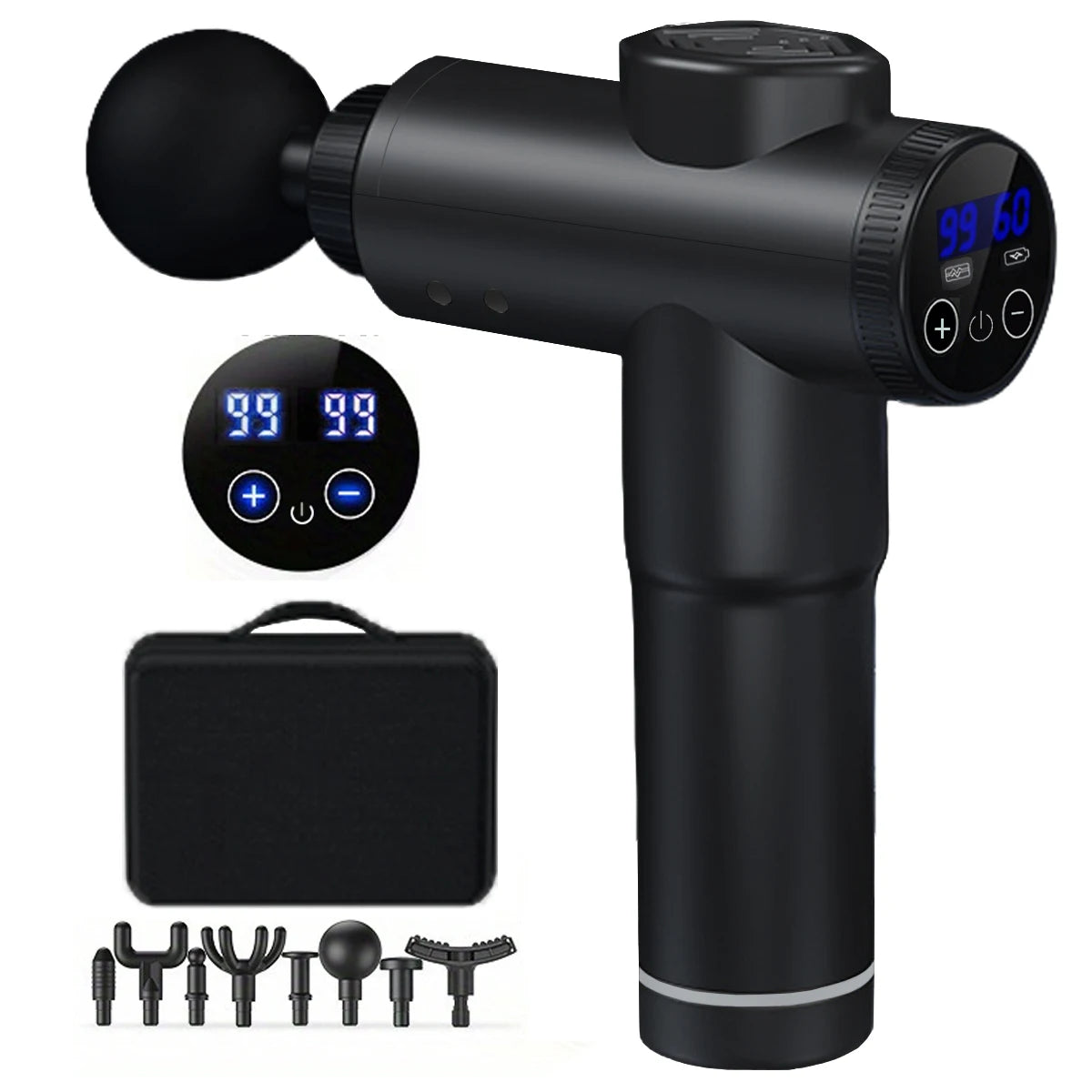 Rechargeable Cordless Massage Machine with 8 Attachments Deep Tissue Muscle Relaxation