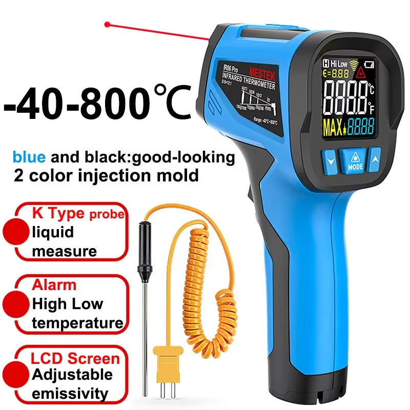 -40 to 800 Degree Digital Infrared Laser Thermometer Non-Contact