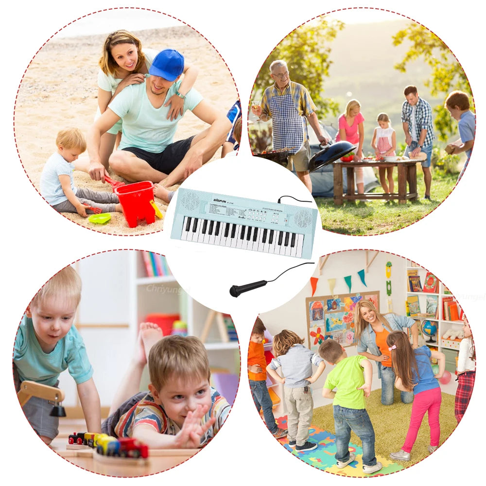 37 Keys Kids Musical Electronic Piano Organ Keyboard with Microphone And an Educational Toy