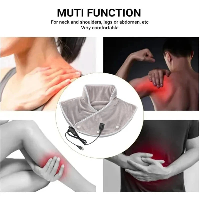 USB Electric Heating Neck & Shoulder Massager Wrap Pad